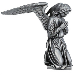 Altar Angel with Extended Wings Statue — Antique Silver finish
