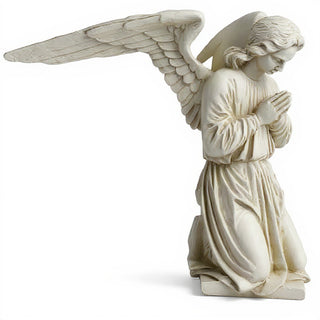 Altar Angel with Extended Wings Statue — Antique White finish