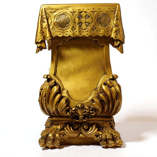 Draped Pedestal with Claw Leg - 31-inch — Antique Gold finish