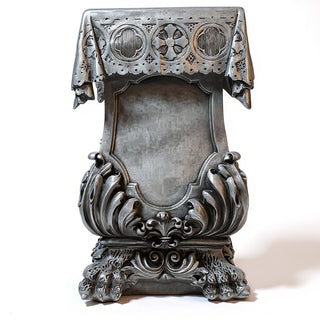 Draped Pedestal with Claw Leg - 31-inch — Aged Silver finish