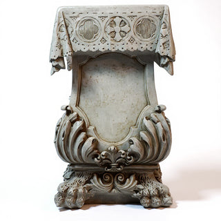 Draped Pedestal with Claw Leg - 31-inch — Antique Stone finish