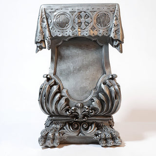 Draped Pedestal with Claw Leg - 31-inch — Antique Silver finish