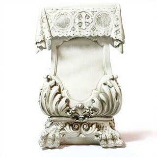 Draped Pedestal with Claw Leg - 31-inch — Antique White finish