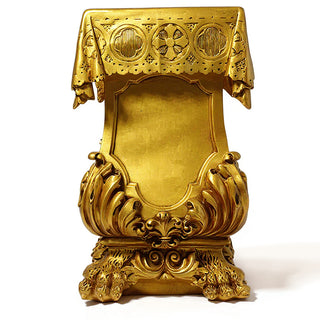Draped Pedestal with Claw Leg - 31-inch — Deep Gold finish