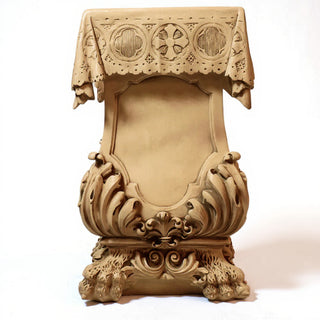 Draped Pedestal with Claw Leg - 31-inch — Dusted Sand finish