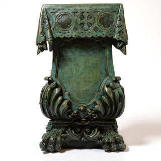 Draped Pedestal with Claw Leg - 31-inch — Green Bronze finish