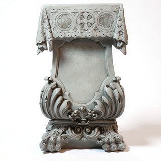 Draped Pedestal with Claw Leg - 31-inch — Limestone finish