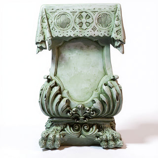 Draped Pedestal with Claw Leg - 31-inch — Mossy Green finish