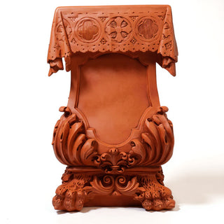 Draped Pedestal with Claw Leg - 31-inch — Metro finish