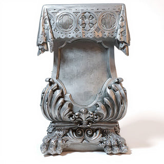 Draped Pedestal with Claw Leg - 31-inch — Silver finish