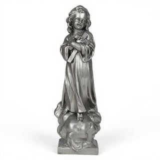 Christ Child with Cross Statue - 21-inch — Aged Silver finish