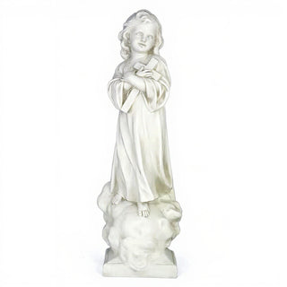 Christ Child with Cross Statue - 21-inch — Flat White finish