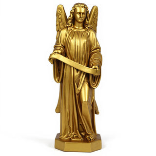 Banner Angel, Right Statue - 48-inch — Antique Gold finish