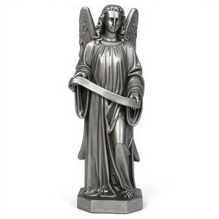 Banner Angel, Right Statue - 48-inch — Aged Silver finish