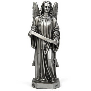 Banner Angel, Right Statue - 48-inch — Antique Silver finish