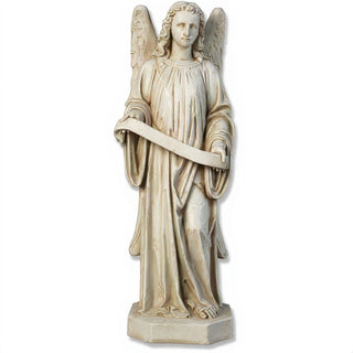Banner Angel, Right Statue - 48-inch — Antique White finish