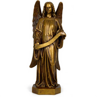 Banner Angel, Left Statue - 49-inch — Bronze finish