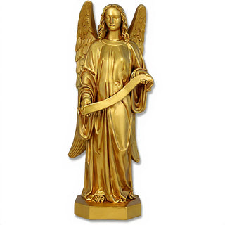 Banner Angel, Left Statue - 49-inch — Deep Gold finish