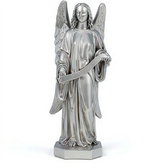 Banner Angel, Left Statue - 49-inch — Silver finish