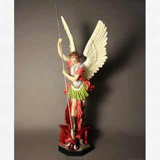 Saint Michael Slaying Satan Statue - 58-inch - Realistic Color - Hand-Painted