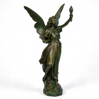 Angel of Light Statue - 27-inch — Green Bronze finish