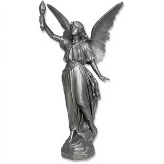 Angel of Light (Right) Statue - 27-inch — Aged Silver finish