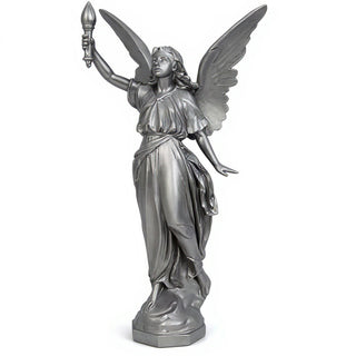 Angel of Light (Right) Statue - 27-inch — Antique Silver finish