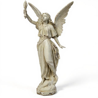 Angel of Light (Right) Statue - 27-inch — Antique White finish