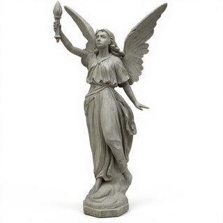 Angel of Light (Right) Statue - 27-inch — Limestone finish