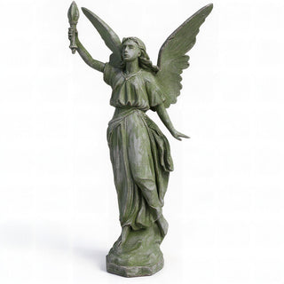 Angel of Light (Right) Statue - 27-inch — Mossy Green finish