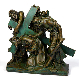 Jesus Falls The 1st Time Stati Statue - 48-inch