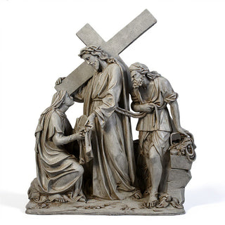 Jesus Meets Veronica Station Statue - 57-inch