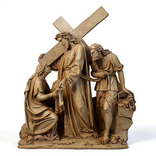 Jesus Meets Veronica Station Statue - 57-inch