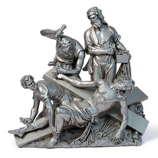 Jesus Is Nailed To Cross Stati Statue - 47-inch
