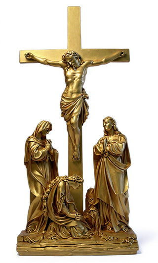 (Lg.) Jesus Is Crucified w/ cr Statue - 96-inch