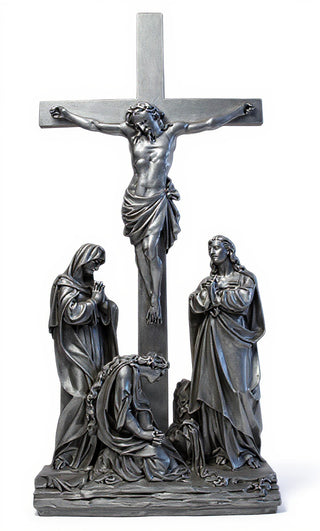 (Lg.) Jesus Is Crucified w/ cr Statue - 96-inch