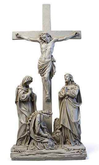 (Lg.) Jesus Is Crucified w/ cr Statue - 96-inch
