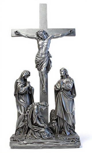 (Lg.) Jesus Is Crucified w/ cr Statue - 96-inch