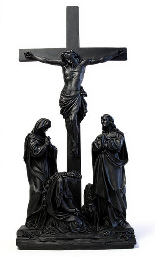 (Lg.) Jesus Is Crucified w/ cr Statue - 96-inch