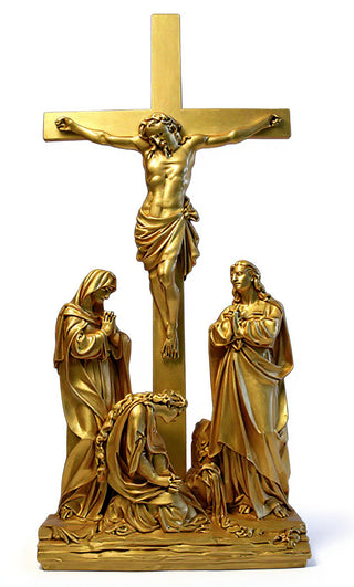 (Lg.) Jesus Is Crucified w/ cr Statue - 96-inch