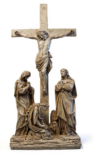(Lg.) Jesus Is Crucified w/ cr Statue - 96-inch