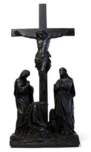 (Lg.) Jesus Is Crucified w/ cr Statue - 96-inch