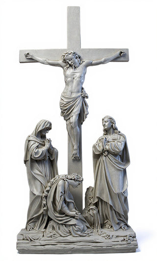(Lg.) Jesus Is Crucified w/ cr Statue - 96-inch