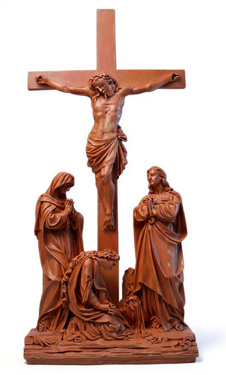 (Lg.) Jesus Is Crucified w/ cr Statue - 96-inch