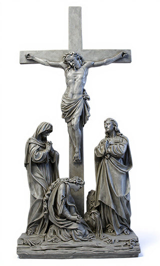 (Lg.) Jesus Is Crucified w/ cr Statue - 96-inch