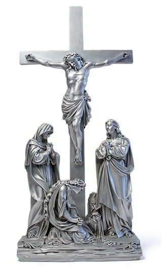 (Lg.) Jesus Is Crucified w/ cr Statue - 96-inch