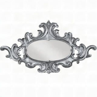 Oval Scroll Frame — Aged Silver finish