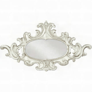 Oval Scroll Frame — Antique White finish