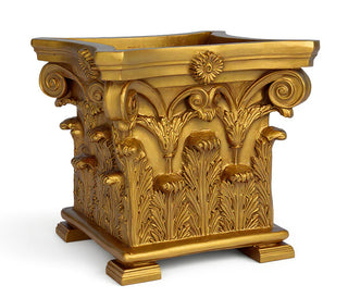 Corinthian Planter with Feet - 17-inch — Antique Gold finish