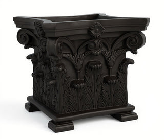Corinthian Planter with Feet - 17-inch — Dusted Black finish